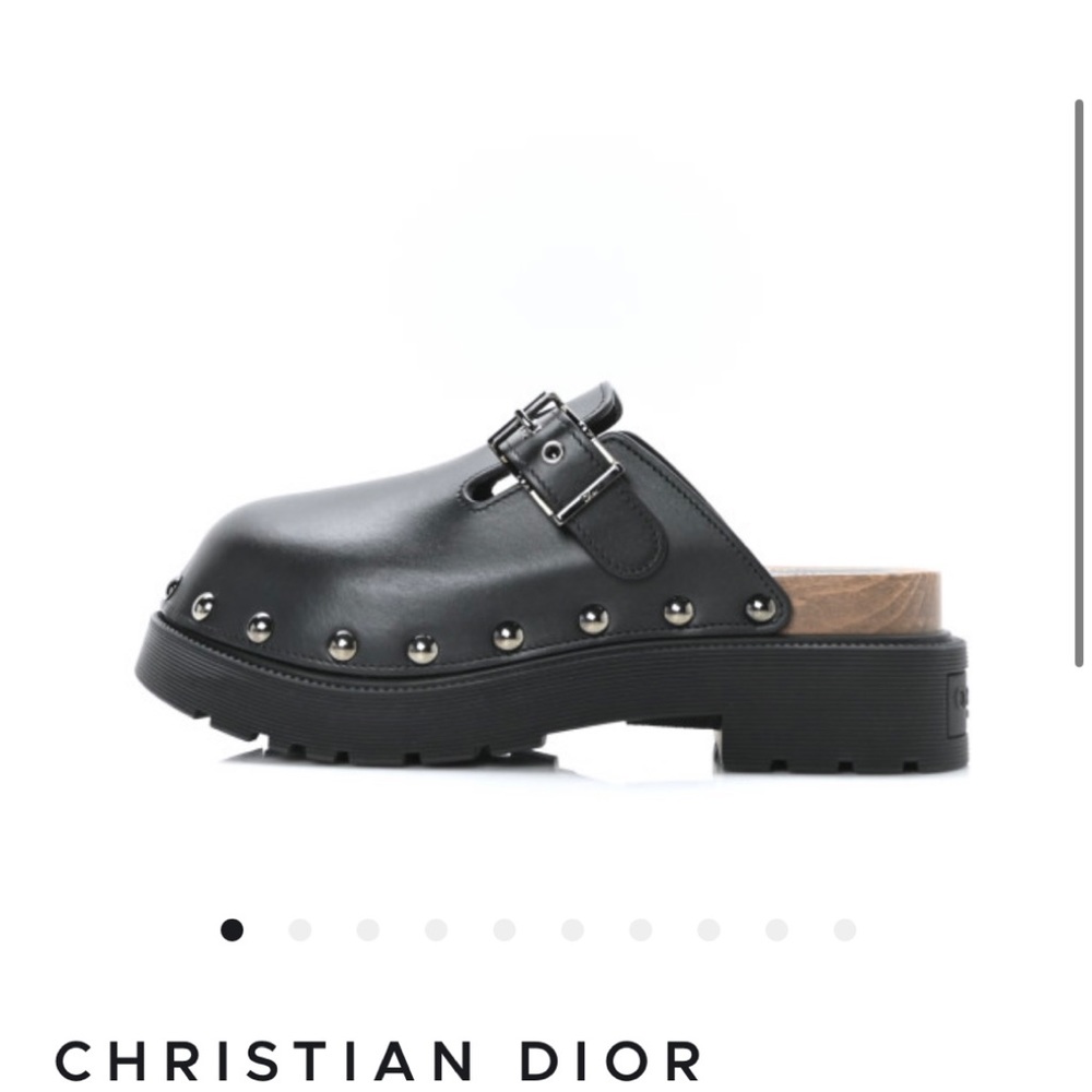Dior leather studded accent mules